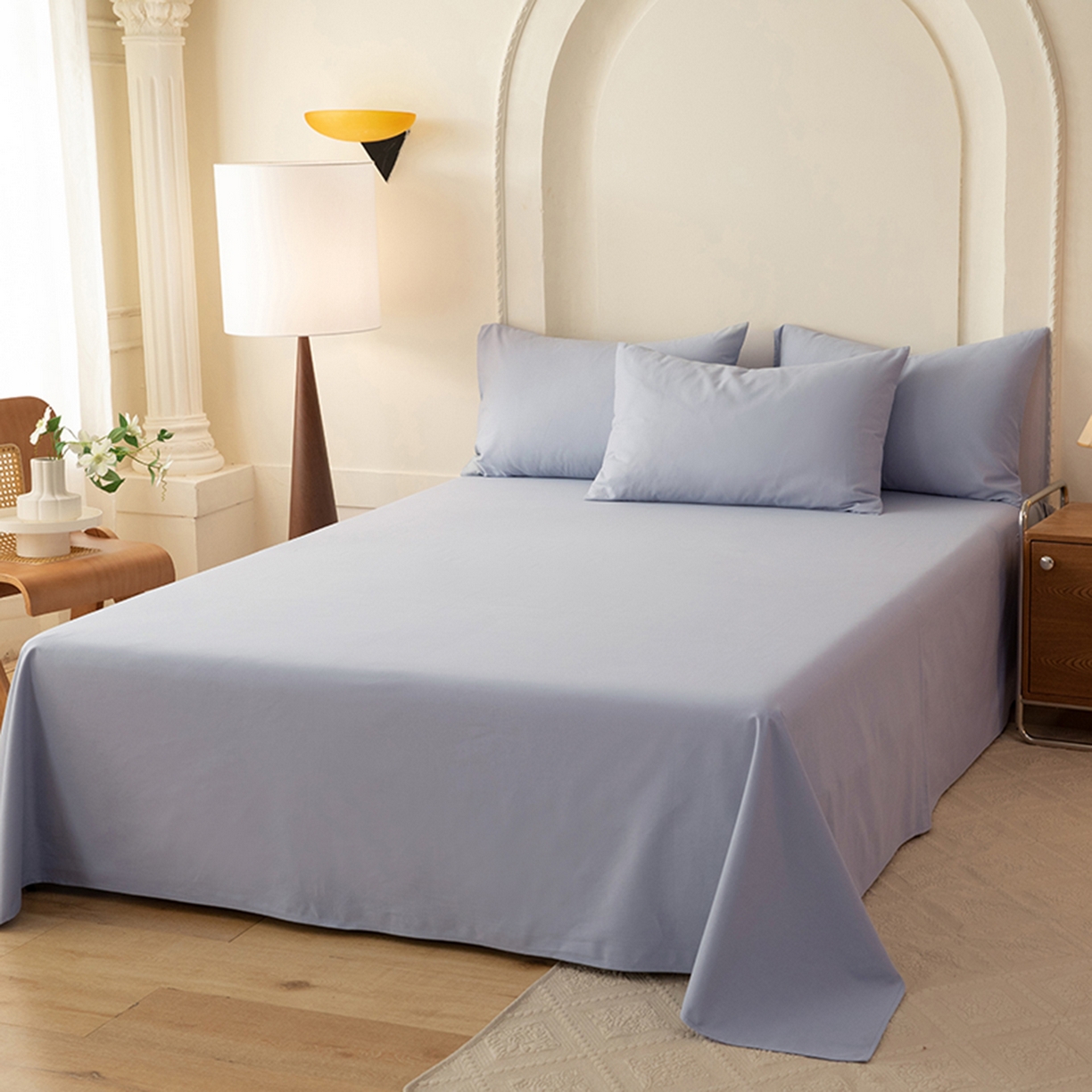 91家纺网 家纺一手货源 找家纺 八十八家纺 2025新款纯棉加厚磨毛四件套及单品系列-单被套 加厚天蓝