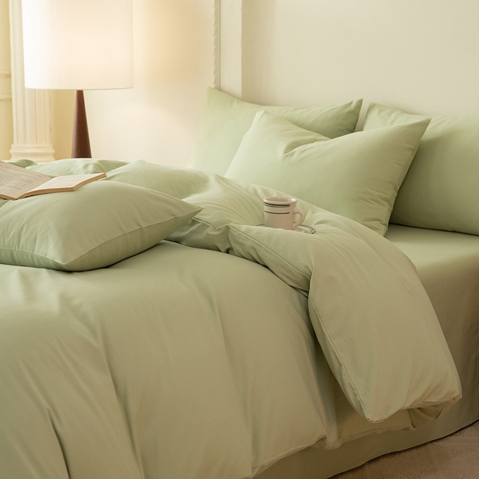 91家纺网 家纺一手货源 找家纺 八十八家纺 2025新款纯棉加厚磨毛四件套及单品系列-单被套 加厚果绿