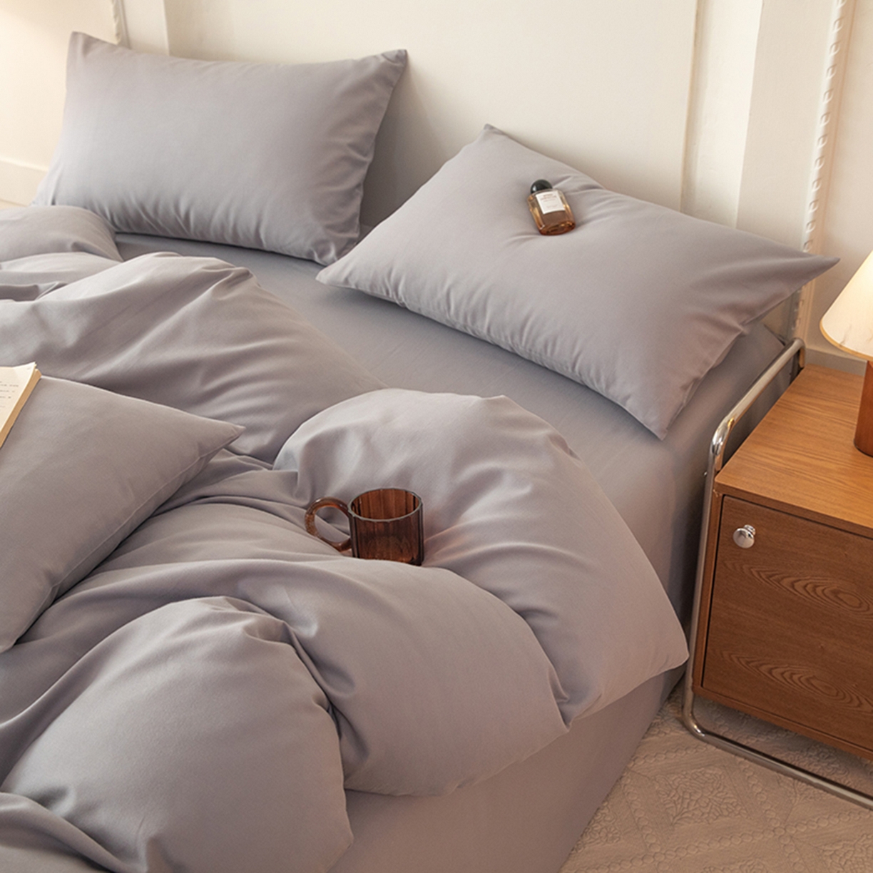 91家纺网 家纺一手货源 找家纺 八十八家纺 2025新款纯棉加厚磨毛四件套及单品系列-单被套 加厚中灰