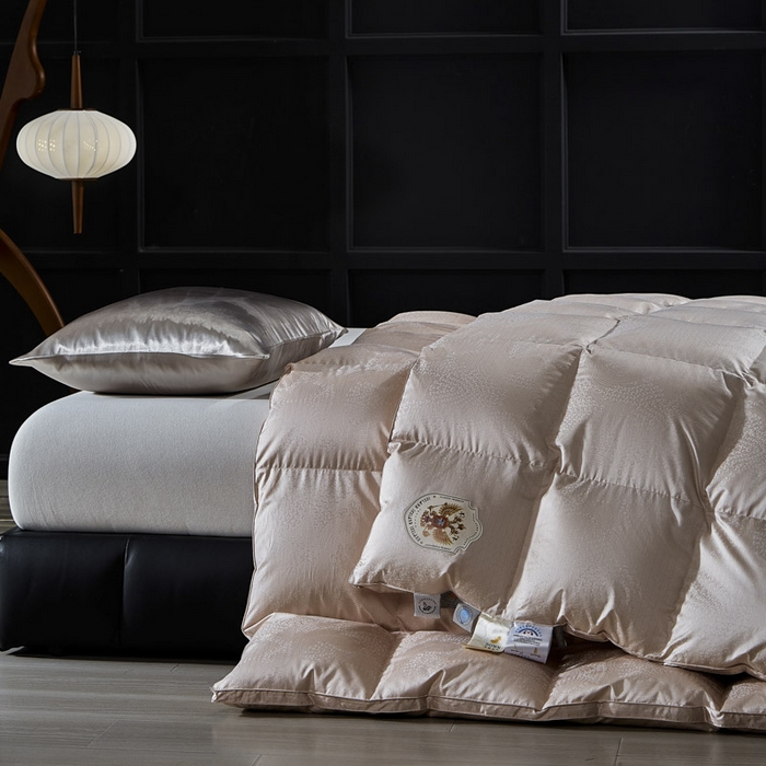 91家纺网 家纺一手货源 找家纺 （总）暖羽屋羽绒馆 2025新款95白鹅绒 超精密金银丝大提花 羽绒被芯鹅绒被子 双人婚庆冬被 春秋被