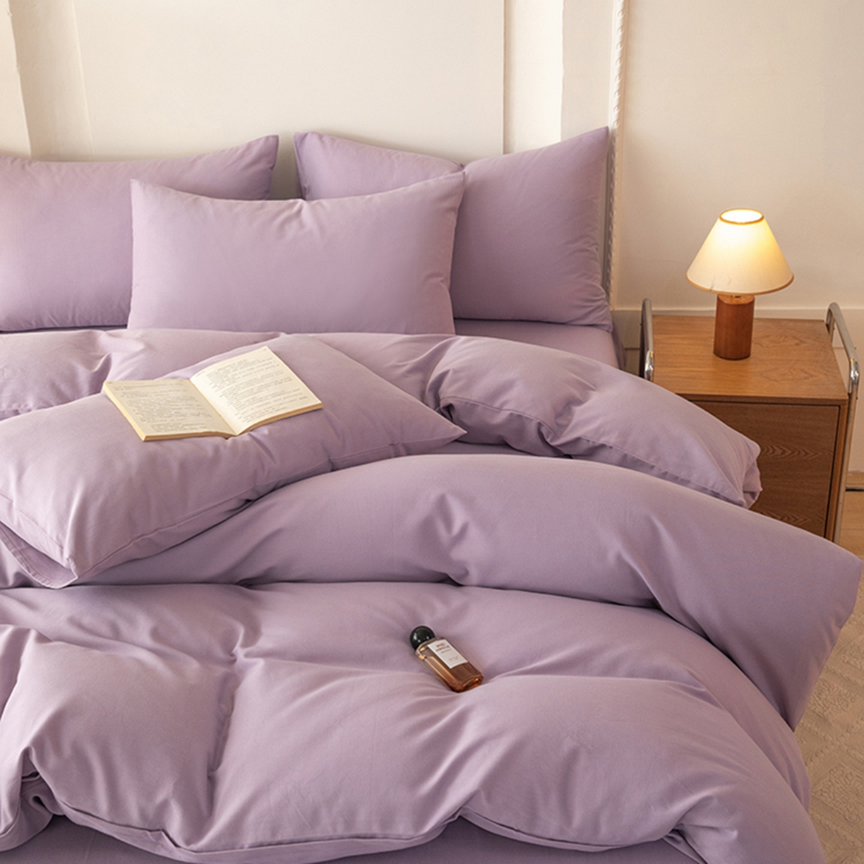 91家纺网 家纺一手货源 找家纺 八十八家纺 2025新款纯棉加厚磨毛四件套及单品系列-单被套 加厚浅紫