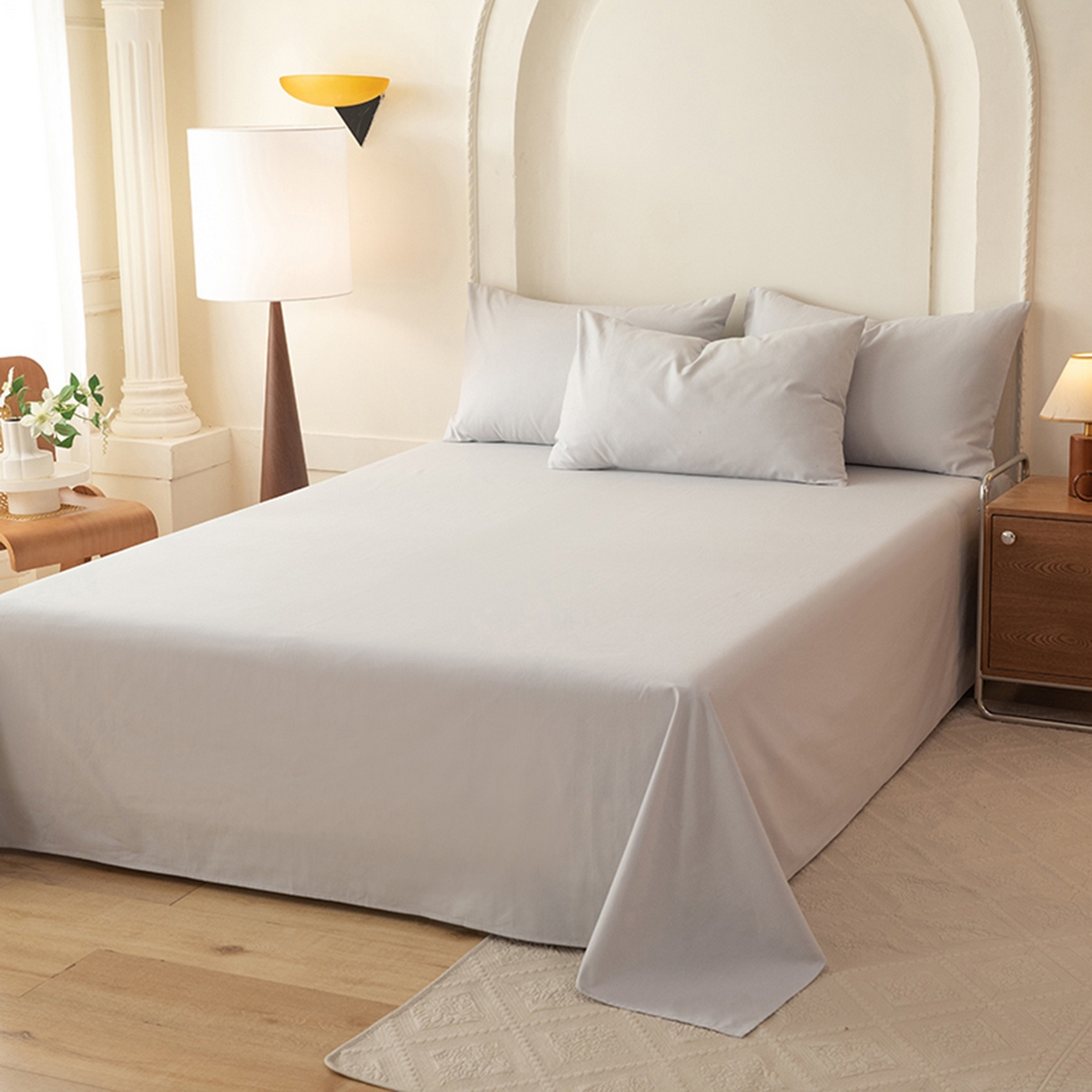 91家纺网 家纺一手货源 找家纺 八十八家纺 2025新款纯棉加厚磨毛四件套及单品系列-单被套 加厚银灰