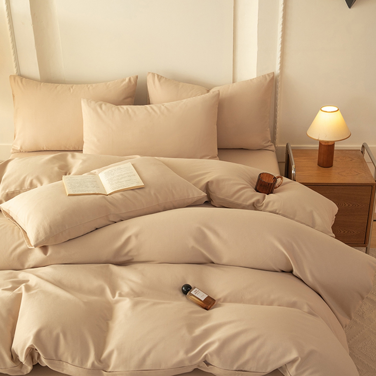 91家纺网 家纺一手货源 找家纺 八十八家纺 2025新款纯棉加厚磨毛四件套及单品系列-单被套 加厚卡其