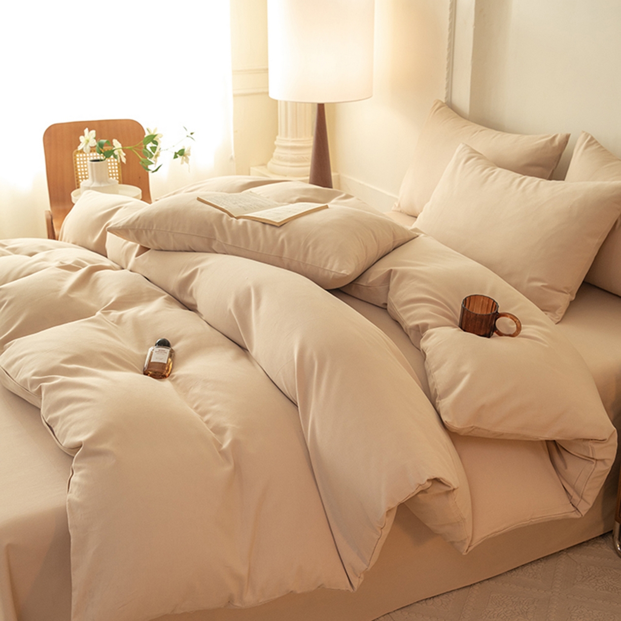 91家纺网 家纺一手货源 找家纺 八十八家纺 2025新款纯棉加厚磨毛四件套及单品系列-单被套 加厚卡其