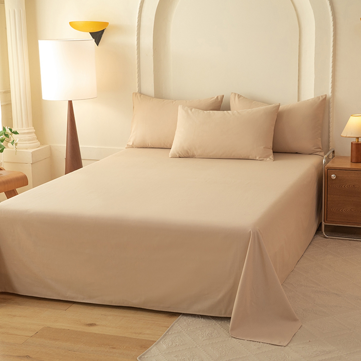 91家纺网 家纺一手货源 找家纺 八十八家纺 2025新款纯棉加厚磨毛四件套及单品系列-单被套 加厚卡其