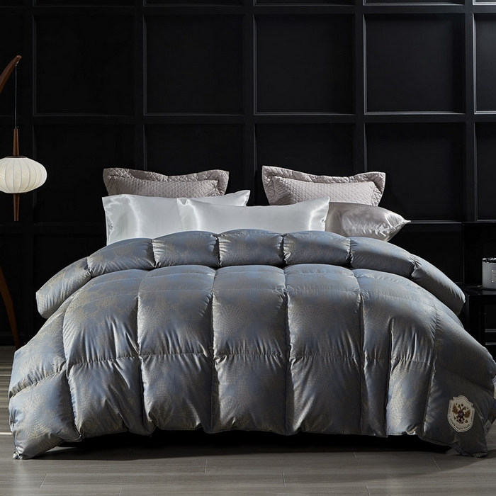 91家纺网 家纺一手货源 找家纺 暖羽屋羽绒馆 2025新款95白鹅绒 超精密金银丝大提花 羽绒被芯鹅绒被子 双人婚庆冬被 春秋被 费罗娜 蓝