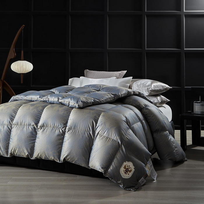 91家纺网 家纺一手货源 找家纺 暖羽屋羽绒馆 2025新款95白鹅绒 超精密金银丝大提花 羽绒被芯鹅绒被子 双人婚庆冬被 春秋被 费罗娜 蓝