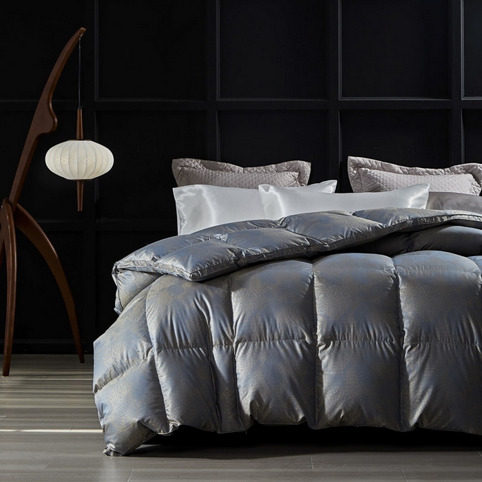 91家纺网 家纺一手货源 找家纺 暖羽屋羽绒馆 2025新款95白鹅绒 超精密金银丝大提花 羽绒被芯鹅绒被子 双人婚庆冬被 春秋被 费罗娜 蓝