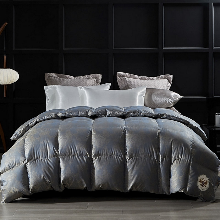 暖羽屋羽绒馆 2025新款95白鹅绒 超精密金银丝大提花 羽绒被芯鹅绒被子 双人婚庆冬被 春秋被 费罗娜 蓝