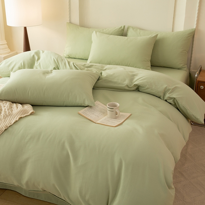 91家纺网 家纺一手货源 找家纺 八十八家纺 2025新款纯棉加厚磨毛四件套及单品系列-单被套 加厚果绿