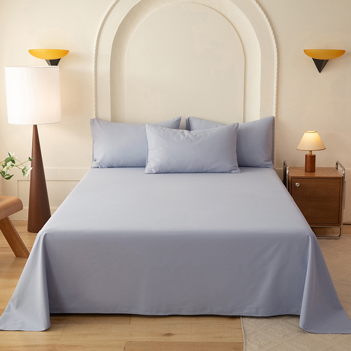 91家纺网 家纺一手货源 找家纺 八十八家纺 2025新款纯棉加厚磨毛四件套及单品系列-单被套 加厚天蓝