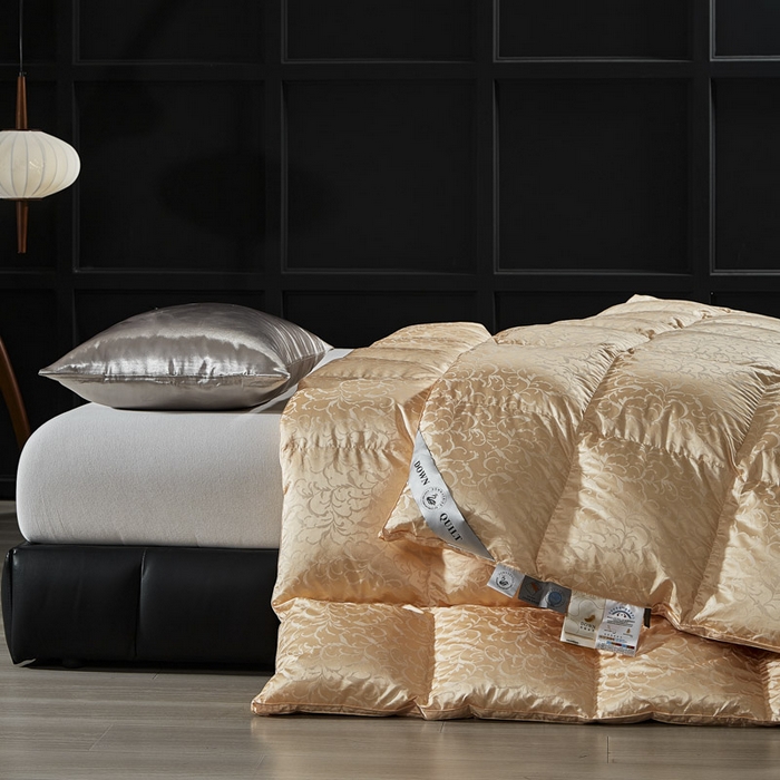 91家纺网 家纺一手货源 找家纺 暖羽屋羽绒馆 2025新款95白鹅绒 超精密金银丝大提花 羽绒被芯鹅绒被子 双人婚庆冬被 春秋被 洛威尔 金