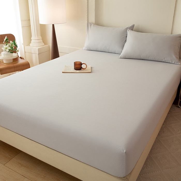 91家纺网 家纺一手货源 找家纺 八十八家纺 2025新款纯棉加厚磨毛四件套及单品系列-单床笠 加厚银灰