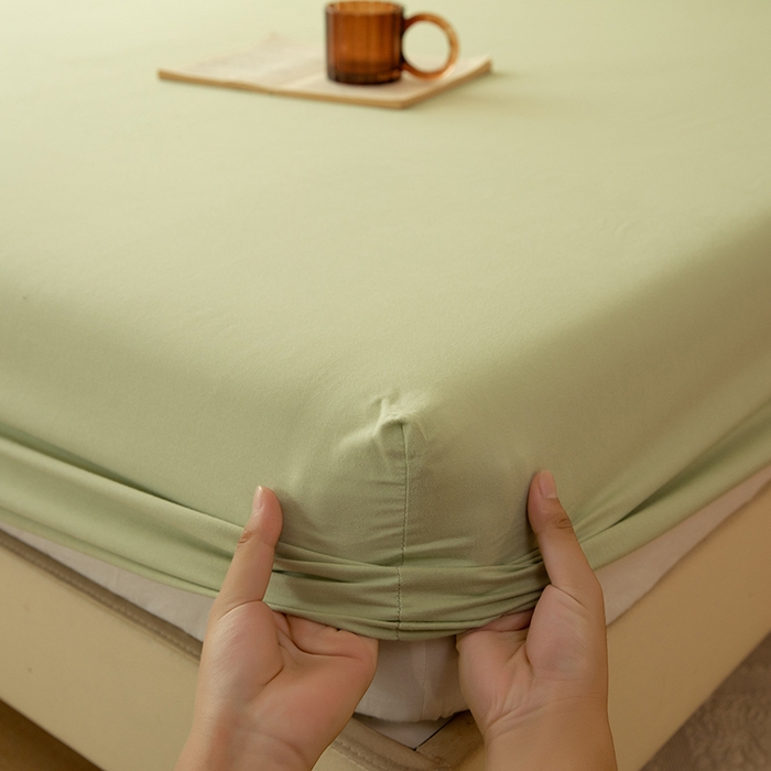 91家纺网 家纺一手货源 找家纺 八十八家纺 2025新款纯棉加厚磨毛四件套及单品系列-单床笠 加厚果绿