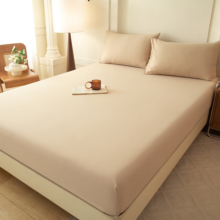 91家纺网 家纺一手货源 找家纺 八十八家纺 2025新款纯棉加厚磨毛四件套及单品系列-单床笠 加厚卡其