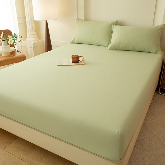 91家纺网 家纺一手货源 找家纺 八十八家纺 2025新款纯棉加厚磨毛四件套及单品系列-单床笠 加厚果绿