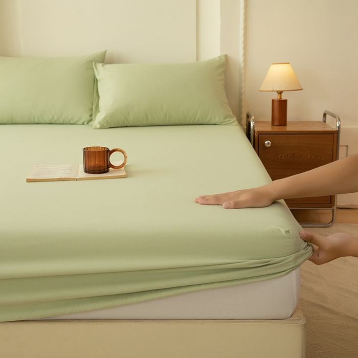 91家纺网 家纺一手货源 找家纺 八十八家纺 2025新款纯棉加厚磨毛四件套及单品系列-单床笠 加厚果绿