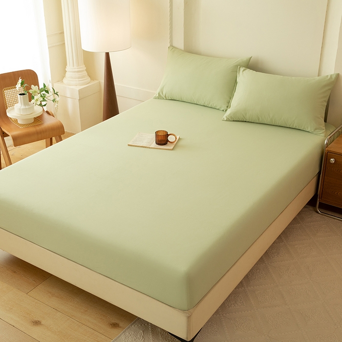 91家纺网 家纺一手货源 找家纺 八十八家纺 2025新款纯棉加厚磨毛四件套及单品系列-单床笠 加厚果绿