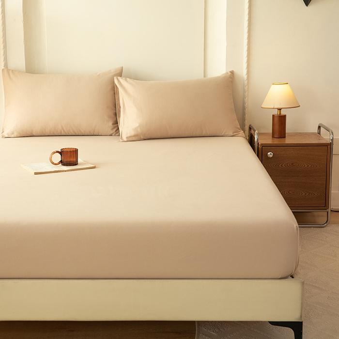 91家纺网 家纺一手货源 找家纺 八十八家纺 2025新款纯棉加厚磨毛四件套及单品系列-单床笠 加厚卡其