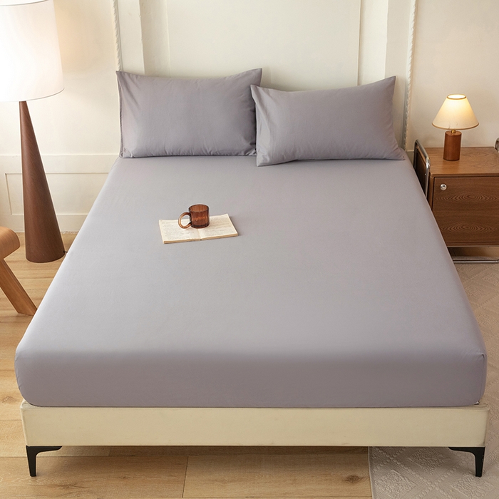 91家纺网 家纺一手货源 找家纺 八十八家纺 2025新款纯棉加厚磨毛四件套及单品系列-单床笠 加厚中灰