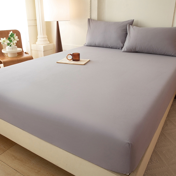 91家纺网 家纺一手货源 找家纺 八十八家纺 2025新款纯棉加厚磨毛四件套及单品系列-单床笠 加厚中灰