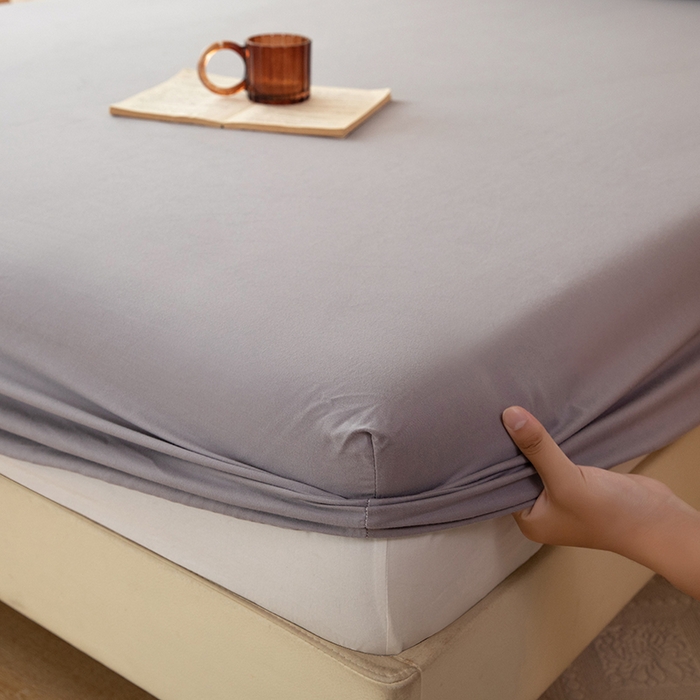 91家纺网 家纺一手货源 找家纺 八十八家纺 2025新款纯棉加厚磨毛四件套及单品系列-单床笠 加厚中灰