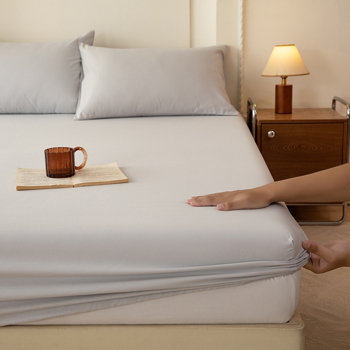 91家纺网 家纺一手货源 找家纺 八十八家纺 2025新款纯棉加厚磨毛四件套及单品系列-单床笠 加厚银灰