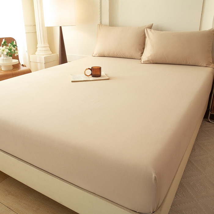 91家纺网 家纺一手货源 找家纺 八十八家纺 2025新款纯棉加厚磨毛四件套及单品系列-单床笠 加厚卡其