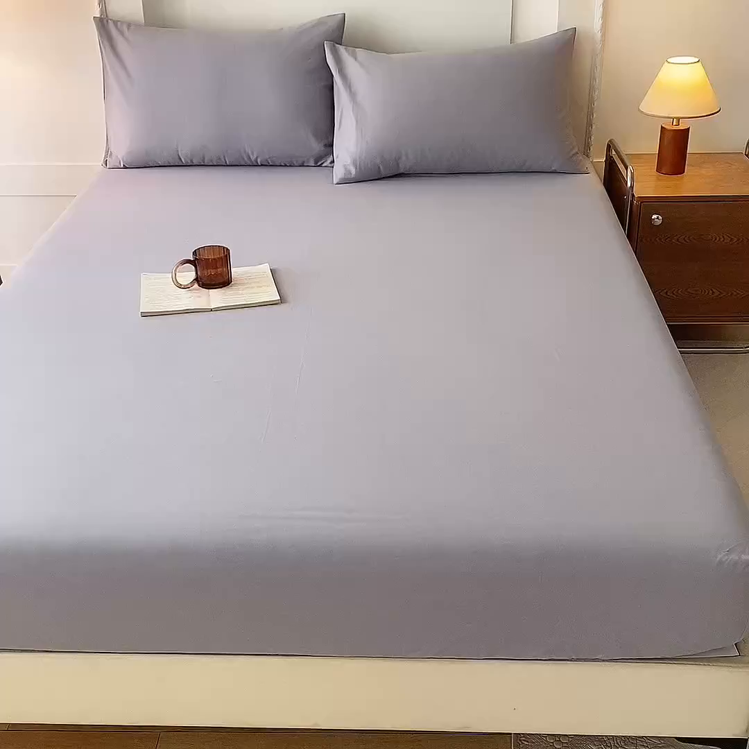 91家纺网 家纺一手货源 找家纺 八十八家纺 2025新款纯棉加厚磨毛四件套及单品系列-单床笠 加厚中灰