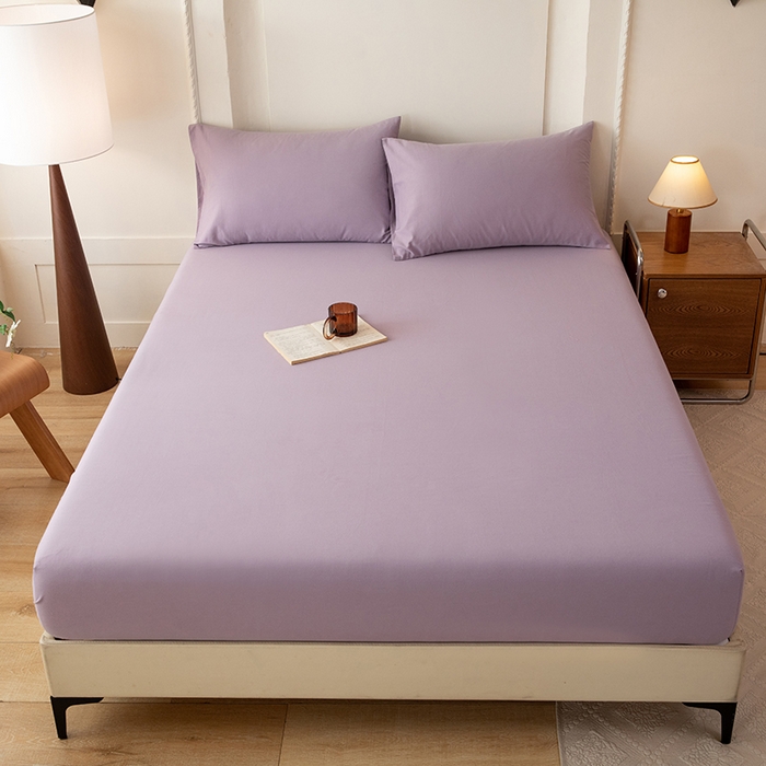 91家纺网 家纺一手货源 找家纺 八十八家纺 2025新款纯棉加厚磨毛四件套及单品系列-单床笠 加厚浅紫