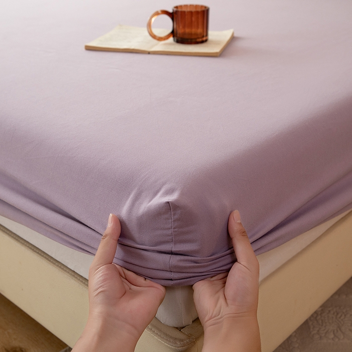 91家纺网 家纺一手货源 找家纺 八十八家纺 2025新款纯棉加厚磨毛四件套及单品系列-单床笠 加厚浅紫