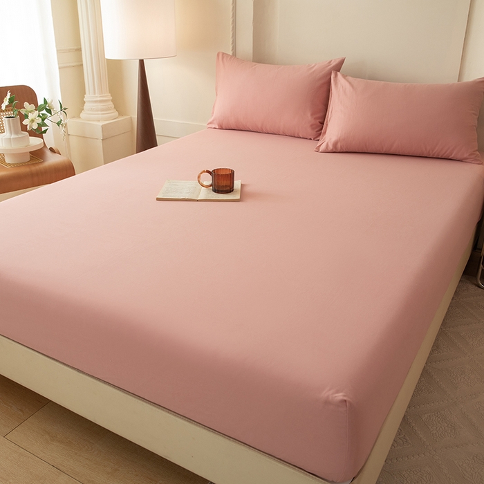 91家纺网 家纺一手货源 找家纺 八十八家纺 2025新款纯棉加厚磨毛四件套及单品系列-单床笠 加厚红豆