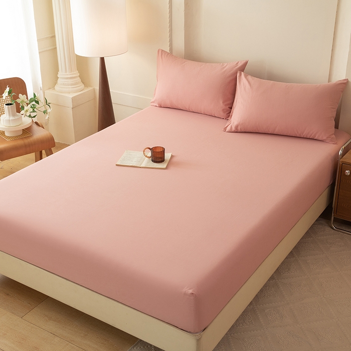 91家纺网 家纺一手货源 找家纺 八十八家纺 2025新款纯棉加厚磨毛四件套及单品系列-单床笠 加厚红豆