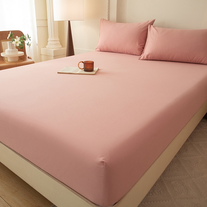 91家纺网 家纺一手货源 找家纺 八十八家纺 2025新款纯棉加厚磨毛四件套及单品系列-单床笠 加厚红豆