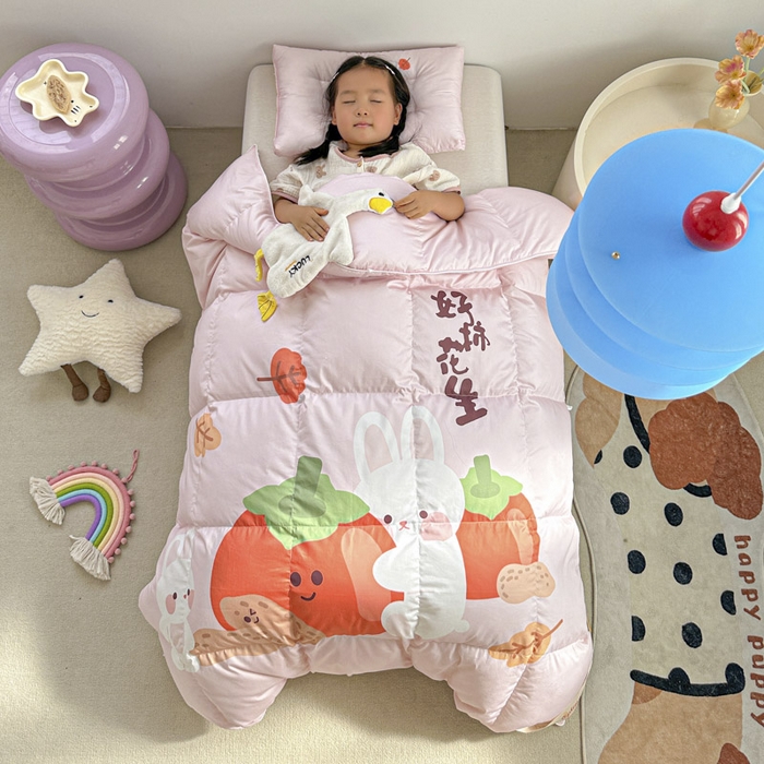 91家纺网 家纺一手货源 找家纺 暖羽屋羽绒馆 2025新款95绒子鸭绒被 羽绒被芯儿童学生羽绒被婴幼儿园冬被子 好事发生