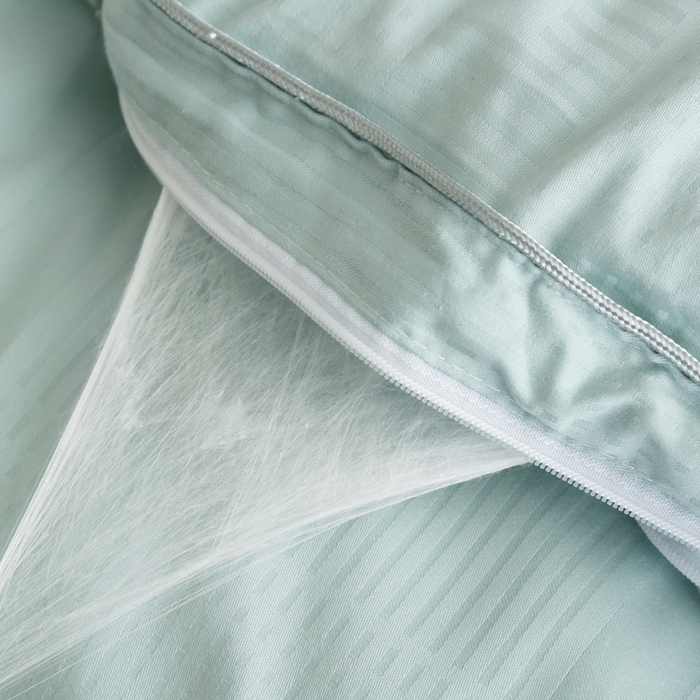 91家纺网 家纺一手货源 找家纺 越宏顺2025新款60s纯棉提花蚕丝被 豆绿