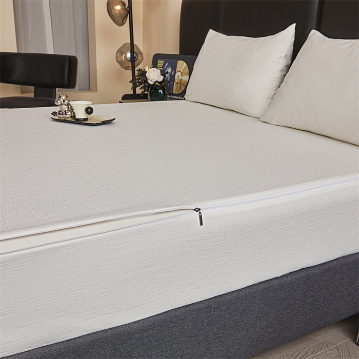 91家纺网 家纺一手货源 找家纺 糯米猪家纺 2025春夏新款亲肤棉六面全包防水压花床笠单件单床笠 典雅白