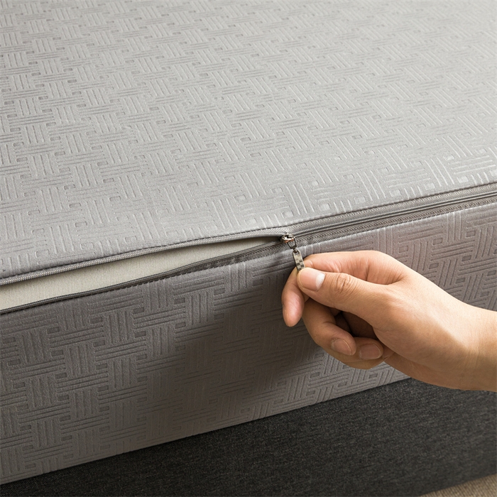 91家纺网 家纺一手货源 找家纺 糯米猪家纺 2025春夏新款亲肤棉六面全包防水压花床笠单件单床笠 高级灰