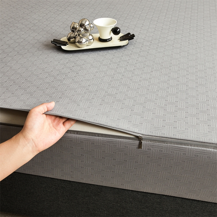 91家纺网 家纺一手货源 找家纺 糯米猪家纺 2025春夏新款亲肤棉六面全包防水压花床笠单件单床笠 高级灰