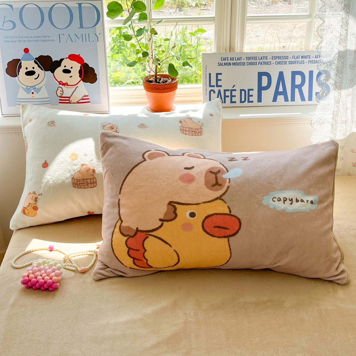 91家纺网 家纺一手货源 找家纺 如一 2025新款高克重卡通印花牛奶绒四件套第二批 卡皮拉