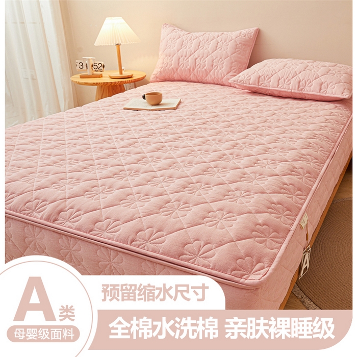 91家纺网 家纺一手货源 找家纺 （总）糯米猪家纺 2025新款全棉纯棉色织水洗棉六面全包床笠