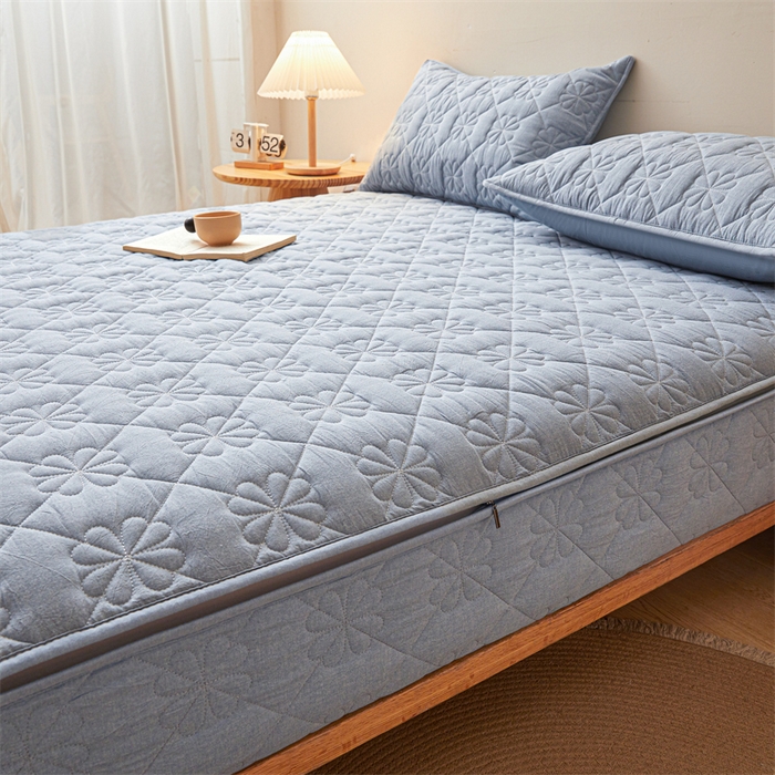 91家纺网 家纺一手货源 找家纺 （总）糯米猪家纺 2025新款全棉纯棉色织水洗棉六面全包床笠