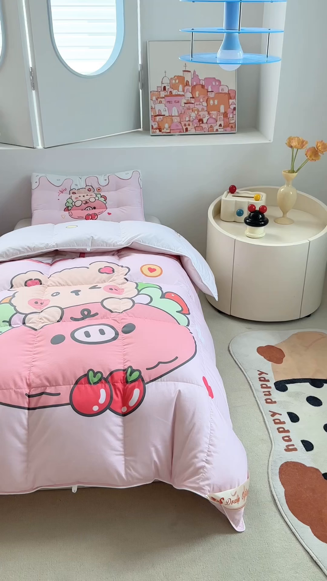 91家纺网 家纺一手货源 找家纺 暖羽屋羽绒馆 2025新款95绒子鸭绒被 羽绒被芯儿童学生羽绒被婴幼儿园冬被子 猪猪熊