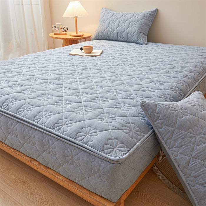 91家纺网 家纺一手货源 找家纺 （总）糯米猪家纺 2025新款全棉纯棉色织水洗棉六面全包床笠