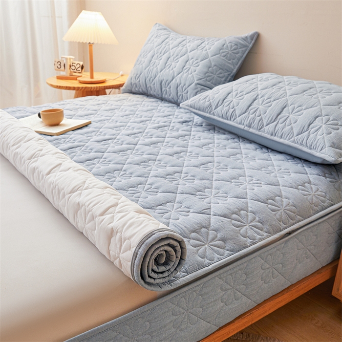 91家纺网 家纺一手货源 找家纺 （总）糯米猪家纺 2025新款全棉纯棉色织水洗棉六面全包床笠