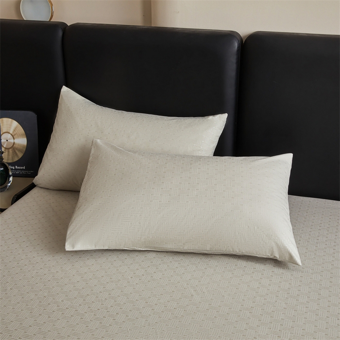 91家纺网 家纺一手货源 找家纺 糯米猪家纺 2025春夏新款亲肤棉六面全包防水压花床笠单件单床笠 浅卡其