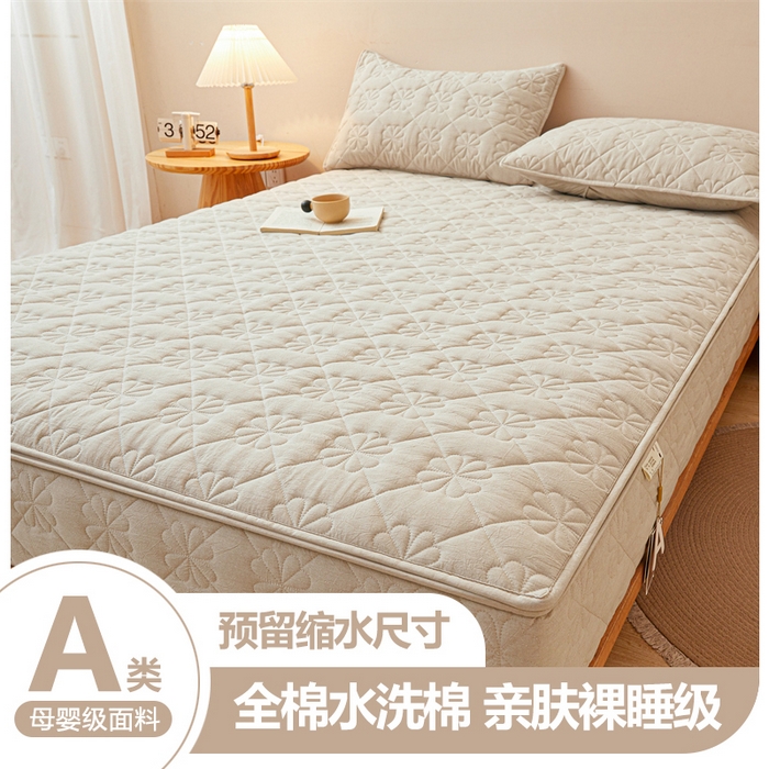 91家纺网 家纺一手货源 找家纺 （总）糯米猪家纺 2025新款全棉纯棉色织水洗棉六面全包床笠