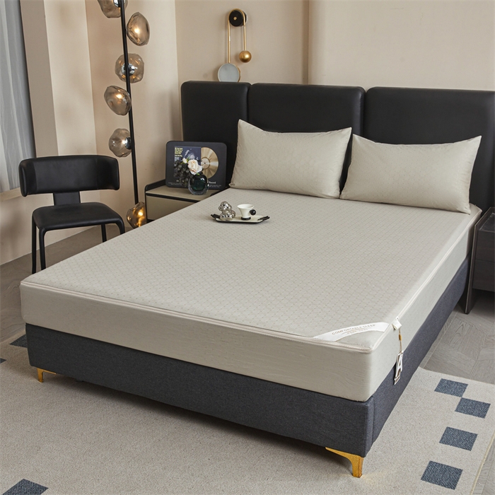 91家纺网 家纺一手货源 找家纺 糯米猪家纺 2025春夏新款亲肤棉六面全包防水压花床笠单件单床笠 浅卡其