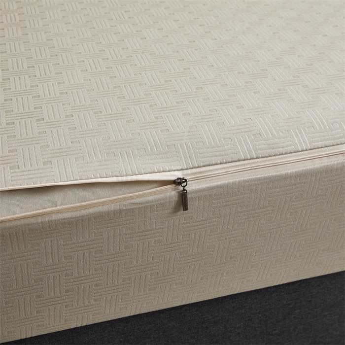 91家纺网 家纺一手货源 找家纺 糯米猪家纺 2025春夏新款亲肤棉六面全包防水压花床笠单件单床笠 浅卡其