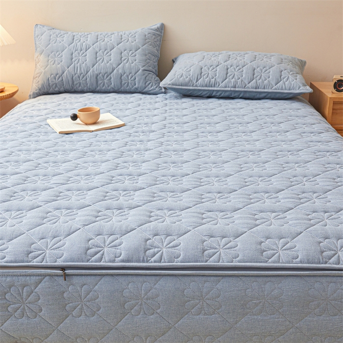 91家纺网 家纺一手货源 找家纺 （总）糯米猪家纺 2025新款全棉纯棉色织水洗棉六面全包床笠